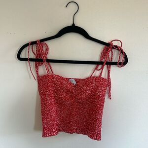 Red Cropped Tank Top
